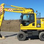 KOMATSU-PW-180 escavatore su ruote noleggio lecce leadri